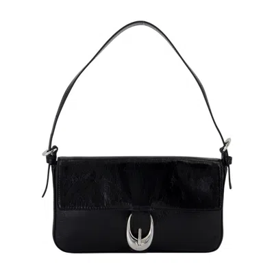 Staud Harlow Foldover Top Shoulder Bag In Black