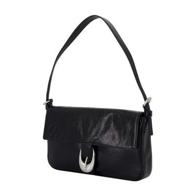 Staud Harlow Foldover Top Shoulder Bag In Black
