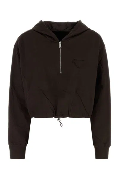 Prada Reversible Drawstring Hem Cotton Sweatshirt