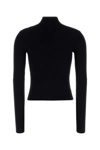 Balenciaga Viscose Nano Bb High Neck Sweater In Black