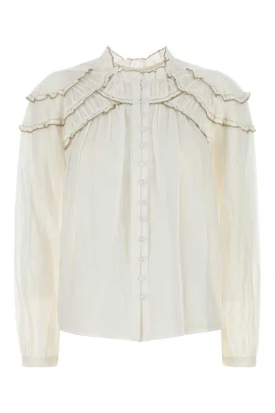 Isabel Marant Étoile Isabel Marant Etoile White Cotton Blend Christa Shirt In Neutral