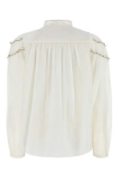 Isabel Marant Étoile Isabel Marant Etoile White Cotton Blend Christa Shirt In Neutral