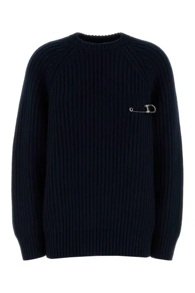 Prada Dark Blue Wool Blend Sweater In Blue