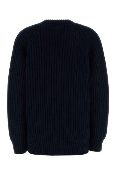 Prada Dark Blue Wool Blend Sweater In Blue