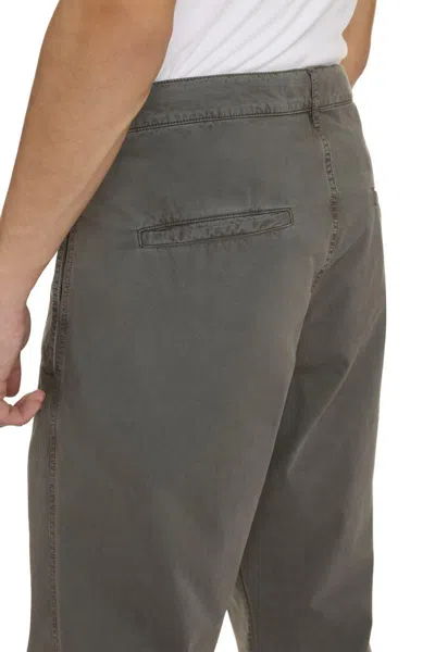 Aspesi Cotton Trousers Drawstring Waist In Gray