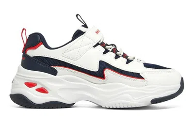 Skechers (gs)  Dlites 4.0 'white Navy Blue Red'