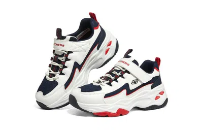 Skechers (gs)  Dlites 4.0 'white Navy Blue Red'