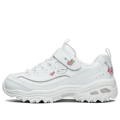 Skechers (gs)  D'lites 1.0 Chunky Shoes 'white Red'