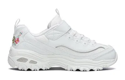 Skechers (gs)  D'lites 1.0 Chunky Shoes 'white Red'