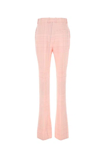 Bottega Veneta Notebook-pattern Flared Pants In Pink
