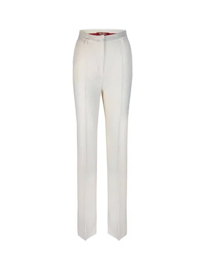 Max Mara Quasar White Trousers In White