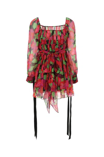 Saint Laurent Women's Robe Mousseline Fleur Gisele | Size 36 | 680641y3e161052 In Multi