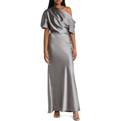 Amsale One-shoulder Fluid Satin Gown