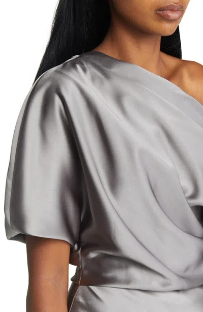Amsale One-shoulder Fluid Satin Gown