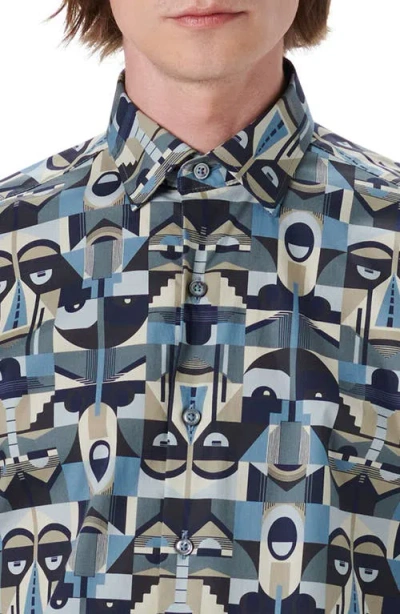 Bugatchi Classic Fit Abstract Print Stretch Cotton Button-up Shirt