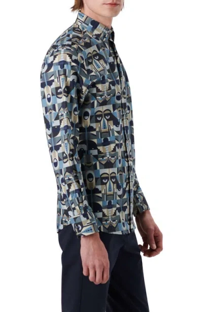 Bugatchi Classic Fit Abstract Print Stretch Cotton Button-up Shirt