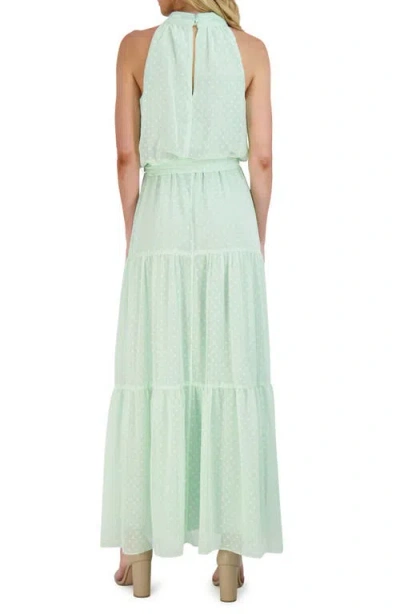Julia Jordan Mock Neck Three Tier Maxi Dress