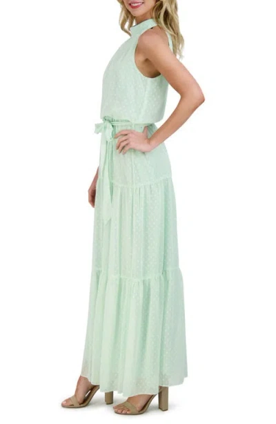 Julia Jordan Mock Neck Three Tier Maxi Dress