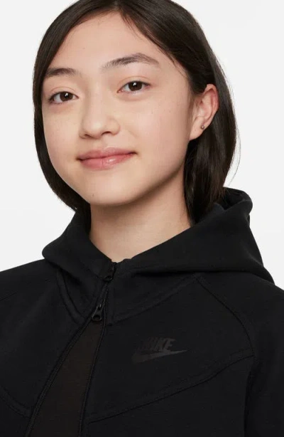 Nike Sportswear Tech Fleece Big Kids' (girls') Full-zip Hoodie In Black