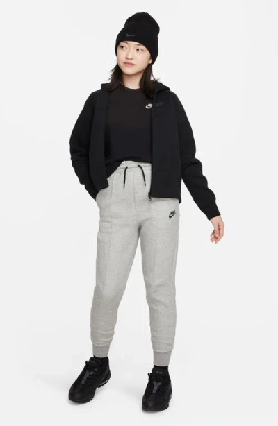 Nike Sportswear Tech Fleece Big Kids' (girls') Full-zip Hoodie In Black
