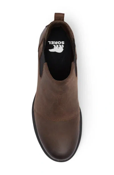 Sorel Emelie Iii Waterproof Leather Chelsea Boot In Brown