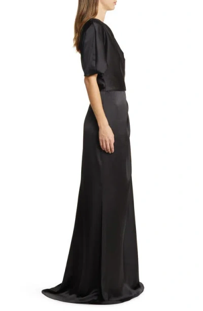 Amsale Off-shoulder Draped-detail Gown