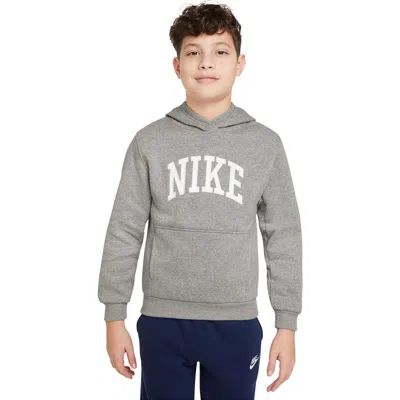 Nike Logo-embroidered Hoodie In Gray