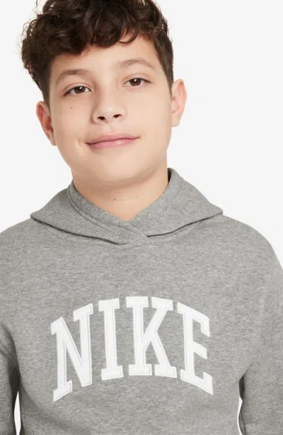 Nike Logo-embroidered Hoodie In Gray