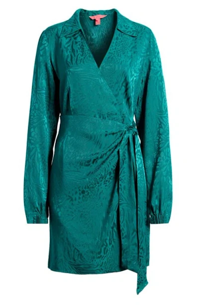 Lilly Pulitzer Nicolina Animal Jacquard Long Sleeve Wrap Dress