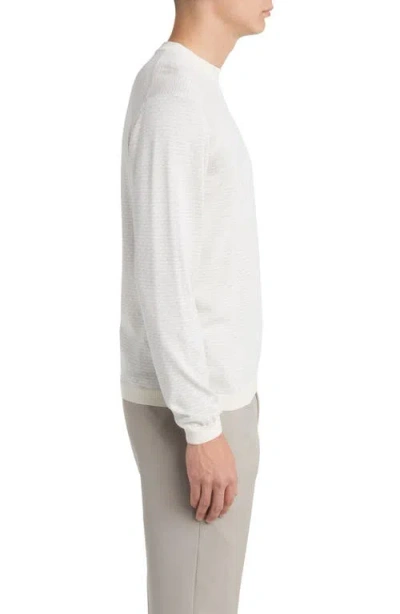 Jack Victor Bartholomew Geo Pattern Cotton & Silk Crewneck Sweater