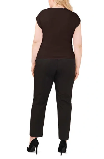 Halogen ® Twist Front Knit Top In Brown