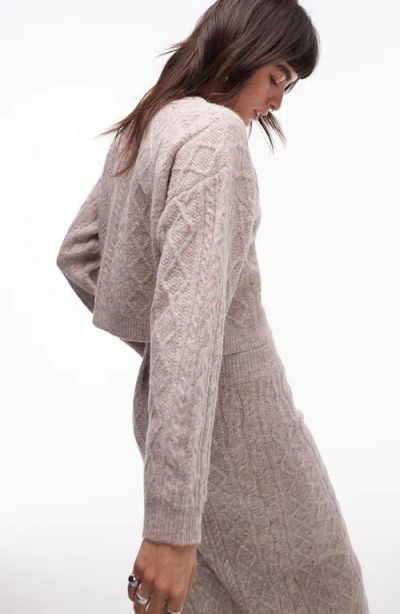 Topshop Cable Crop Cardigan