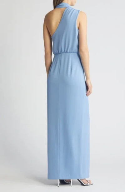 Black Halo Fantasia Draped One-shoulder Column Gown