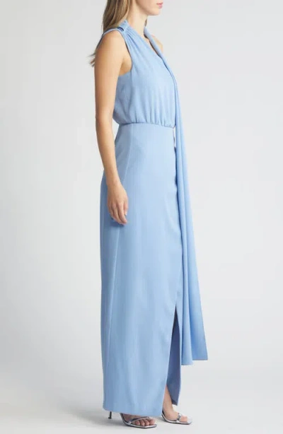 Black Halo Fantasia Draped One-shoulder Column Gown