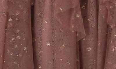 Zunie Kids' Glitter Mesh Cascade Party Dress In Brown