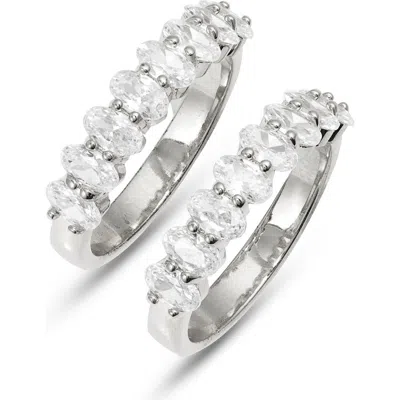 Nordstrom Set Of 2 Oval Cubic Zirconia Bands