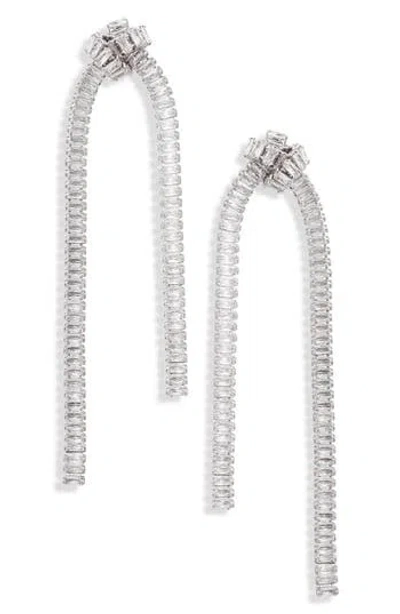 Nordstrom Cubic Zirconia Baguette Knot Linear Earrings