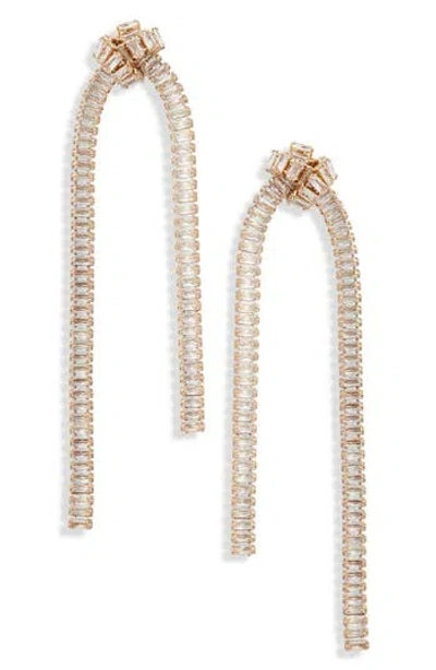 Nordstrom Cubic Zirconia Baguette Knot Linear Earrings
