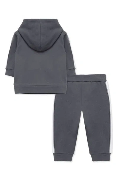 Little Me Grey Fleece Hoodie & Joggers Set In Gray