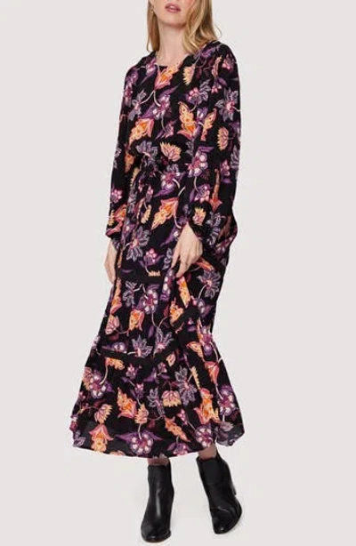 Lost + Wander Under The Stars Floral Tiered Belted Long Sleeve Maxi Dress