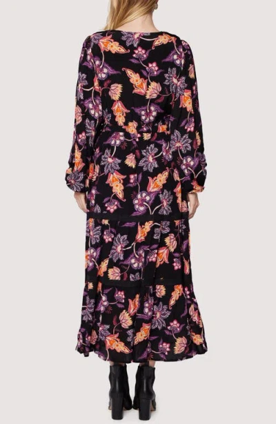 Lost + Wander Under The Stars Floral Tiered Belted Long Sleeve Maxi Dress