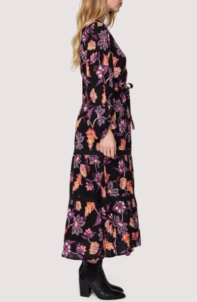 Lost + Wander Under The Stars Floral Tiered Belted Long Sleeve Maxi Dress