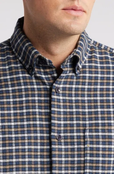 Nordstrom Trim Fit Plaid Flannel Button-down Shirt In Gray