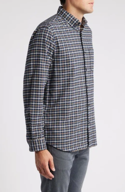 Nordstrom Trim Fit Plaid Flannel Button-down Shirt In Gray