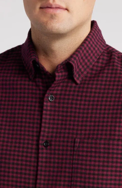 Nordstrom Trim Fit Plaid Flannel Button-down Shirt In Red