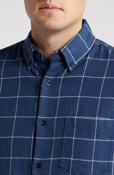 Nordstrom Trim Fit Plaid Flannel Button-down Shirt In Blue