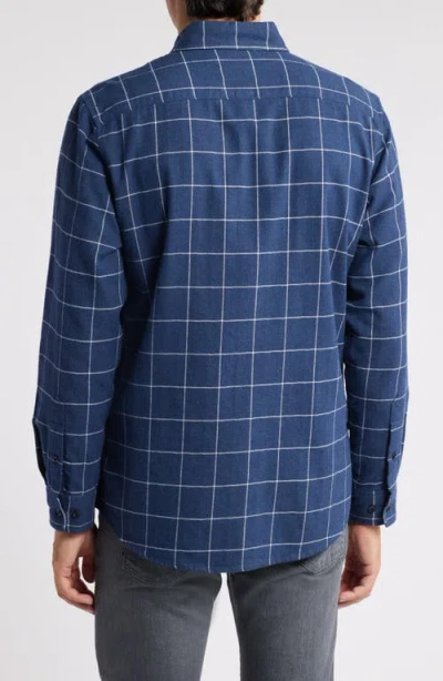 Nordstrom Trim Fit Plaid Flannel Button-down Shirt In Blue