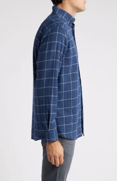 Nordstrom Trim Fit Plaid Flannel Button-down Shirt In Blue