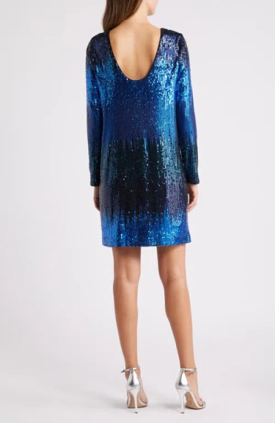 Chelsea28 Long Sleeve Sequin Cocktail Minidress
