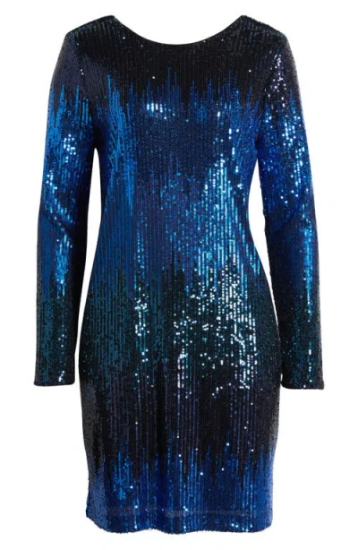 Chelsea28 Long Sleeve Sequin Cocktail Minidress